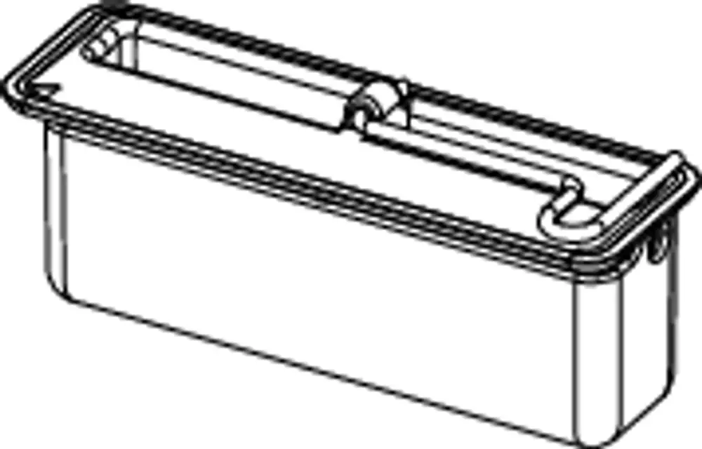 Geruchsverschluss von TECE, gestaltet für einen flachen Ablauf. Das Produkt zeigt ein rechteckiges Design mit einem integrierten Mechanismus zur Geruchsvermeidung.